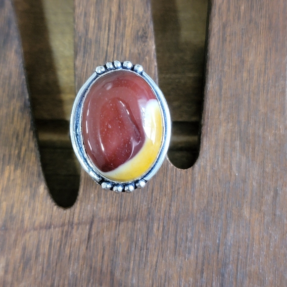 Native Mookaite Jasper Gemstone Ring Size 7 925 Silver Jewelry Bohemian … - Picture 5 of 5
